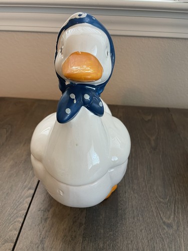 Juego de 3 Botes de Cerámica Madre Ganso Blanco Azul Cinta Años 70’s 80 De Colección Defectos - Imagen 8 de 24