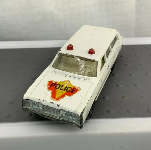 Vintage Matchbox Superfast Mercury Wagon Police Car White Die Cast