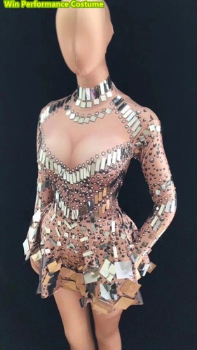 Sequin Skirt Long-Sleeved SexyShort Dress Commercial Art Jazz BarEba Lead Dance - Picture 3 of 41