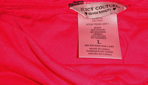 Juicy Couture Miss Softee Rollover Skirted Swim Bottom with Side Ties Red Size L - Picture 12 of 14