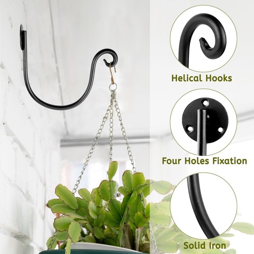 Hanging Plant Hooks Outdoor Plant Hangers Bracket for Wall - 8 Inch Metal Bir... - Picture 5 of 9