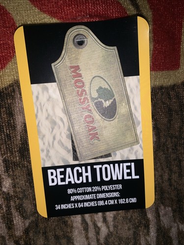 Toalla de playa Mossy Oak 34X64 logotipo pinos verde - Imagen 3 de 7
