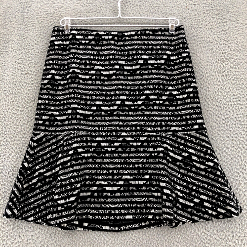 Ann Taylor Skirt Women 6 Black White Lace Knee Length Trumpet Career Office NWT - Foto 1 di 10