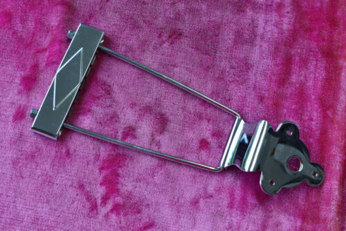 Vintage 1965 Gibson ChromeTrapeze Tailpiece Complete ES-125 ES-225 ES330 Clover - Picture 1 of 6