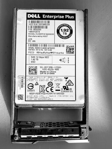 2Y3M8 Dell Compellent 1.92TB SAS 12Gbs 2.5'' SSD HUSMR1619ASS205 Enterprise Plus - Picture 1 of 2