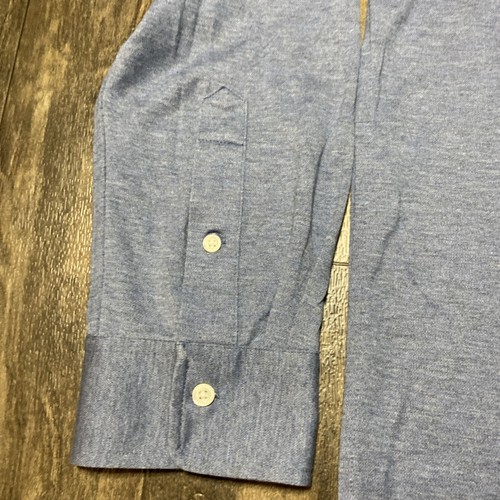 Polo Ralph Lauren Shirt Mens XXL KNIT DRESS SHIRT L/S Stretch Small Pony Blue - Picture 4 of 11