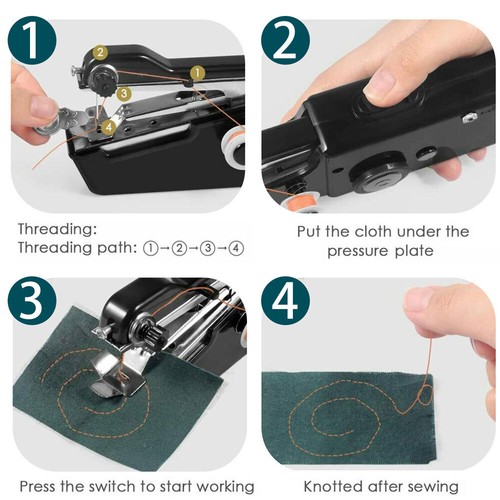 DIY Mini Sewing Machine Electric Stitch Portable Hand Cordless Travel Household - Picture 12 of 12