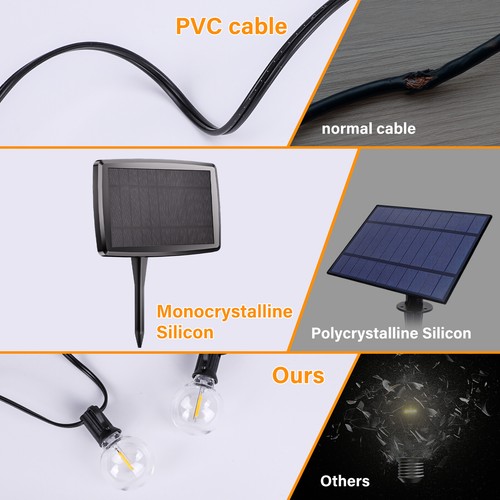 25 LED 10.2m Solar Lichterkette Kugel Beleuchtung Garten Party Innen Außen Deko - Bild 13 von 14