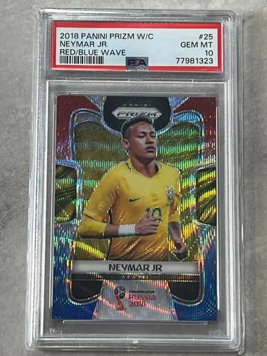 2018 Prizm World Cup Neymar Jr. Red White Blue Wave #25 Brazil PSA 10 GEM MINT