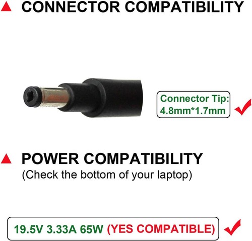 65W AC Power Adapter for HP Pavilion TouchSmart 15-b129wm 15-b023cl PPP09C - Picture 8 of 9