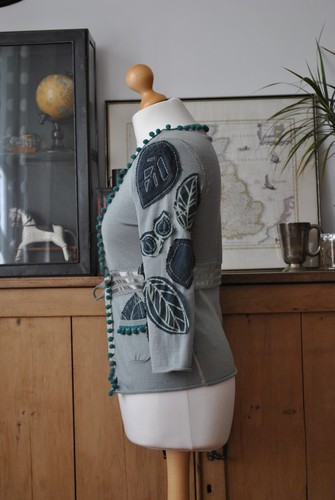 Cárdigan Verde Reutilizado Estilo Boho Patchwork Alterado Reutilizado S - Moda Sostenible - Imagen 4 de 14