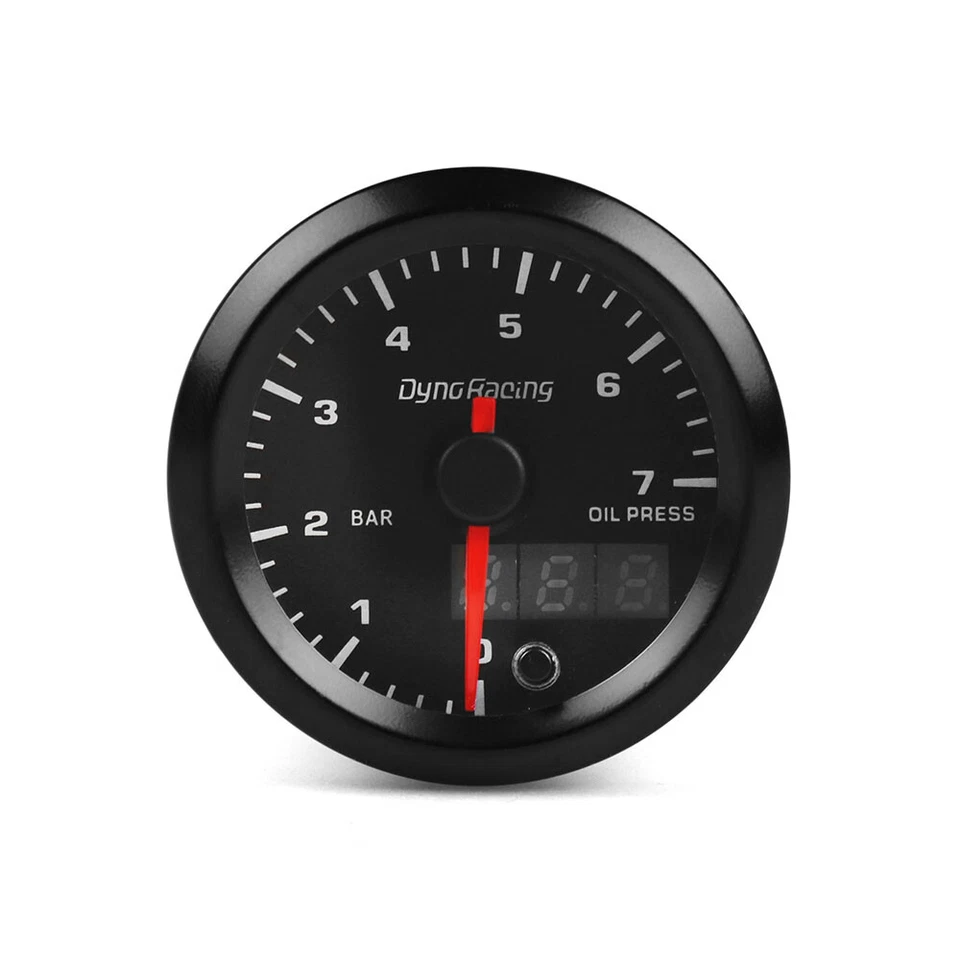 2" 52mm Digital & Pointer 7 Color LED 0-7 Bar Oil Pressure Gauge Meter + Sensor - Image 4 of 4