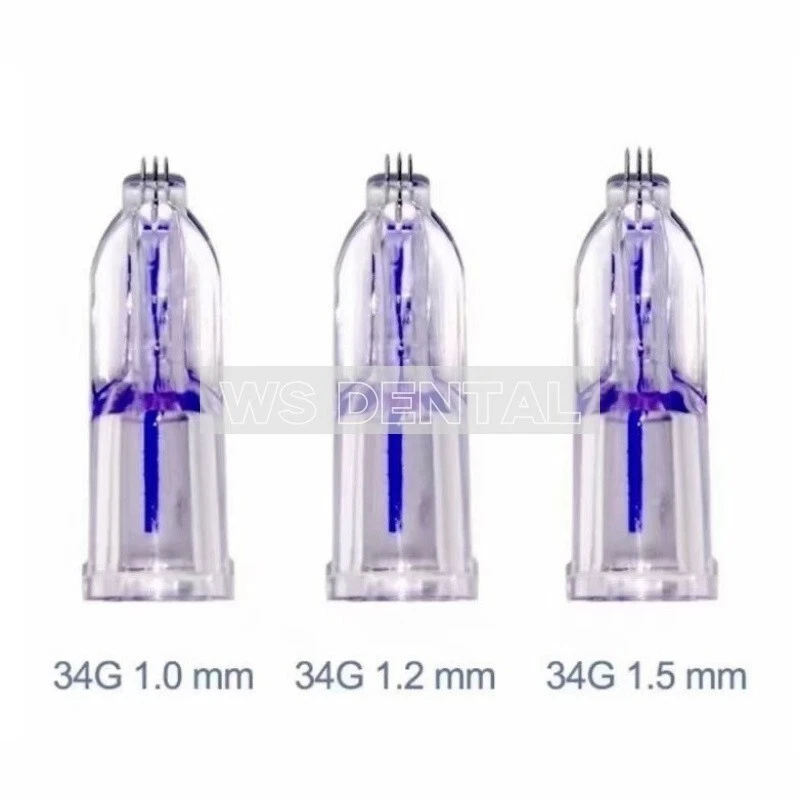 Microneedles de cristal 3 pines antienvejecimiento ojos líneas cuello cuidado de la piel 34G tres agujas Foto 4 de 4