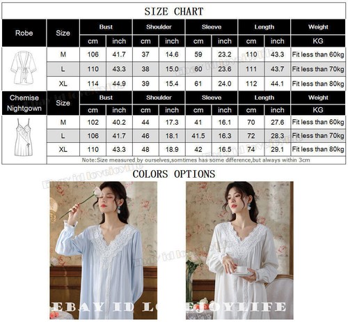 Women's Nightgown Long Sleepshirts Long Sleeve Sleepwear Full Length Sleep Dress - Picture 6 of 31