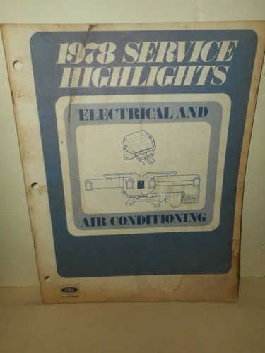 1978 FORD Electrical & Air Conditioning Service Manual BRONCO FAIRMONT ZEPHYR - Picture 1 of 12