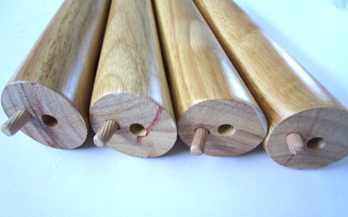Gambe per mobili in legno set di 4 gambe coniche in legno massello naturale con tasselli 10 pollici Nuovo - Foto 3 di 10