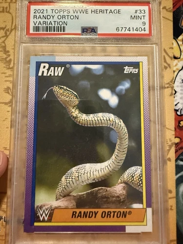 THE VIPER 2021 Topps Heritage WWE Randy Orton #33 IMAGE VARIATION SP - PSA 9