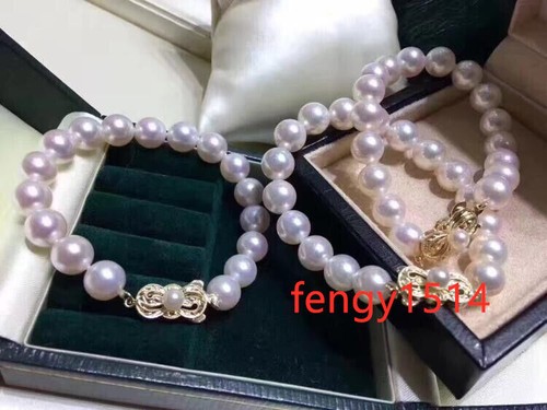 7.5-8" Beautiful AAA+ natural South Sea 8-9mm White round Pearl Bracelets - Picture 2 of 4