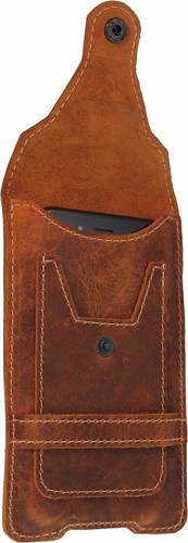 FÜR TELEFON MIT HÜLLE SCHUTZ - BULL'S HEAD ECHTLEDER TASCHE & KARTENTASCHE - Bild 7 von 12