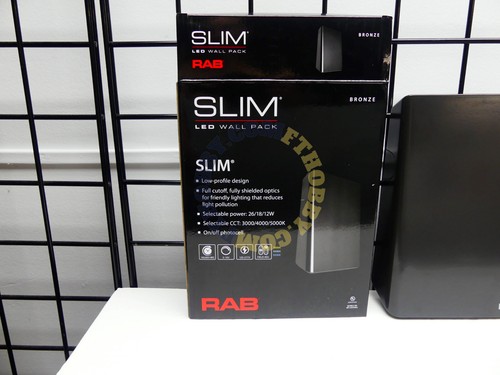 RAB Lighting SLIM LED Bronze Wall Pack Field Adjustable  26W 3000K/4000K/5000K - Picture 2 of 6