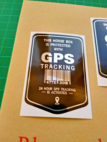 3 Horse Box GPS Tracking Stickers Self Adhesive Polished Mirror Silver, Black - Picture 19 of 20
