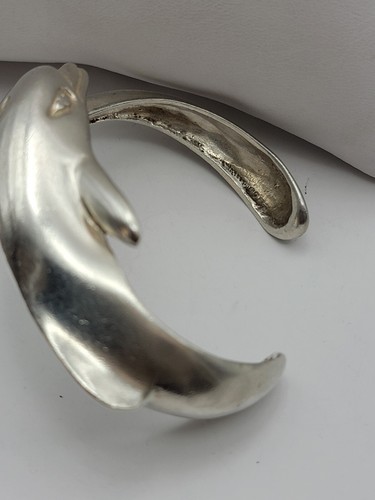 Brazalete de plata de ley de nadador cruzado Dolphin Diver 48 g - Imagen 6 de 7