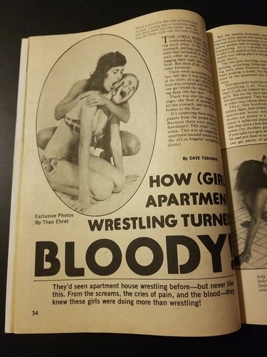 VINTAGE SPORTS REVIEW WRESTLING MAGAZINE 1973 APARTMENT GIRLS MAD DOG VACHON NWA - Picture 4 of 10