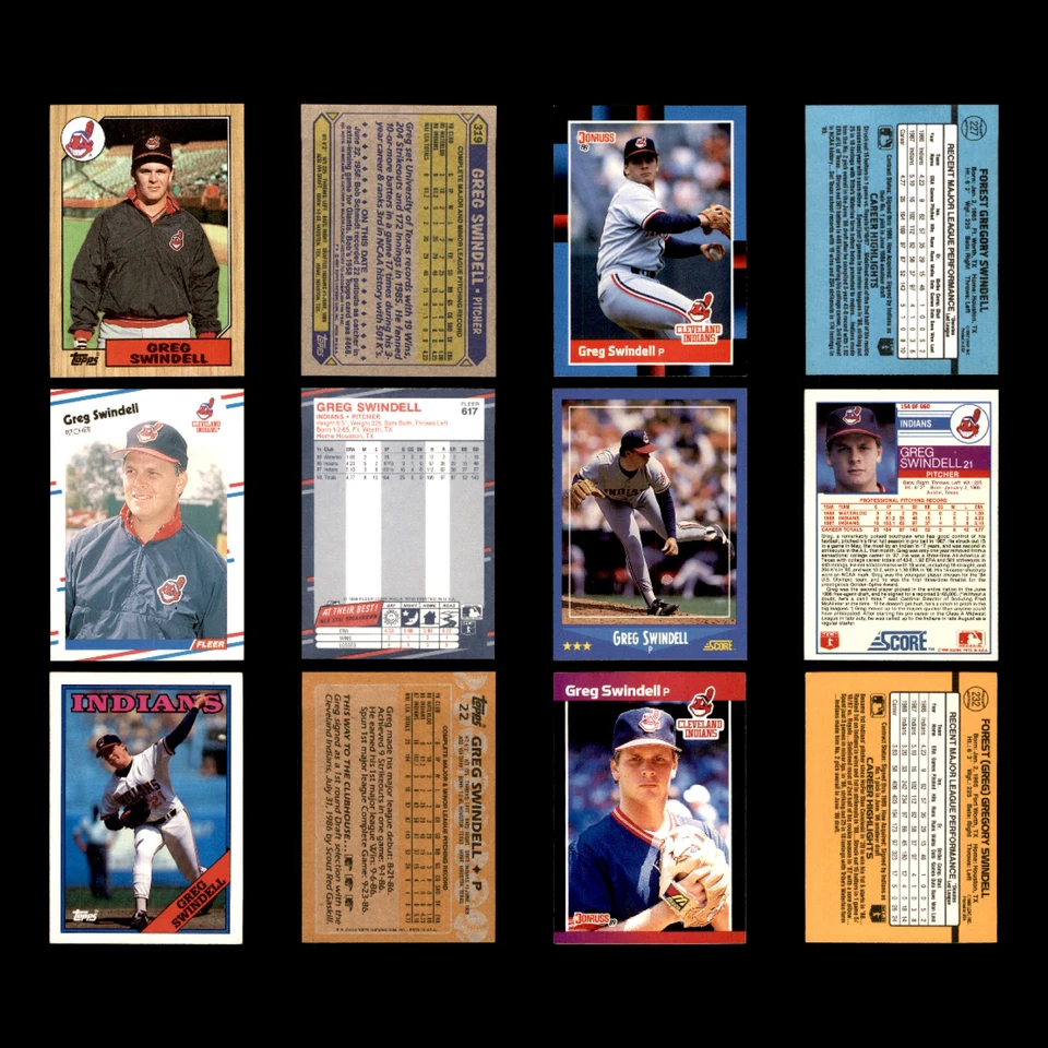Lote 72 tarjetas de béisbol Greg Swindell novato diferentes 1987 (RC)-2000 indios/rojos/HOU Foto 3 de 4