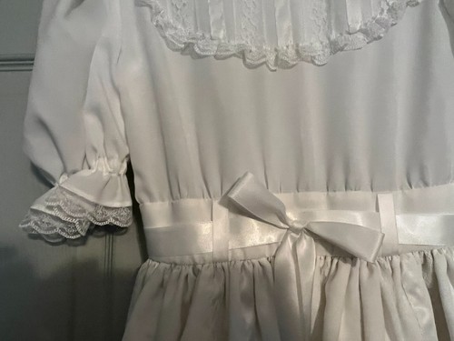 Home Made Beautiful Communion Dress,  Lace & ribbon with Slip  - Picture 2 of 4