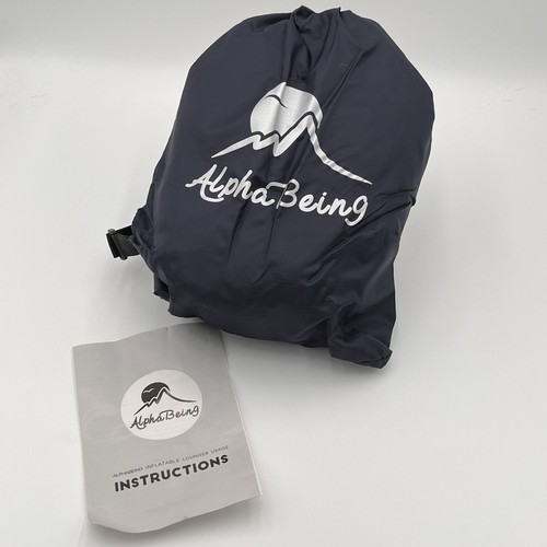 ALPHABEING INFLATABLE LOUNGER NAVY BLUE BEST HIKING CAMPING SOFA ALPHA BEING - Picture 3 of 4