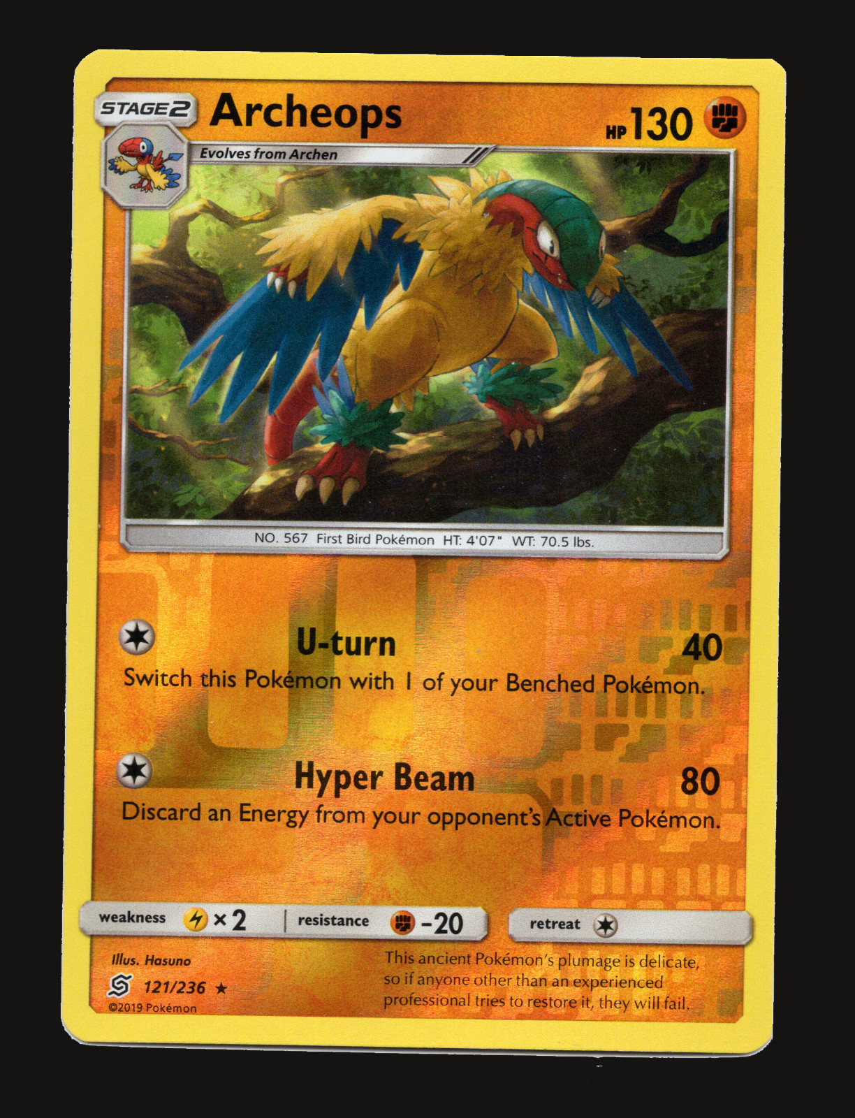 Pokemon TCG Archeops Unified Minds Sun & Moon SM 121 Reverse Holo NM Card