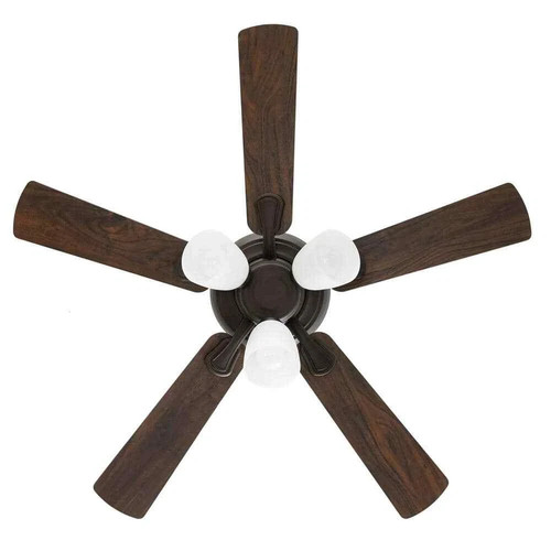 Hampton Bay Riley 44 in. Indoor Matte Black Ceiling Fan, Light Kit+Remote - Picture 4 of 15