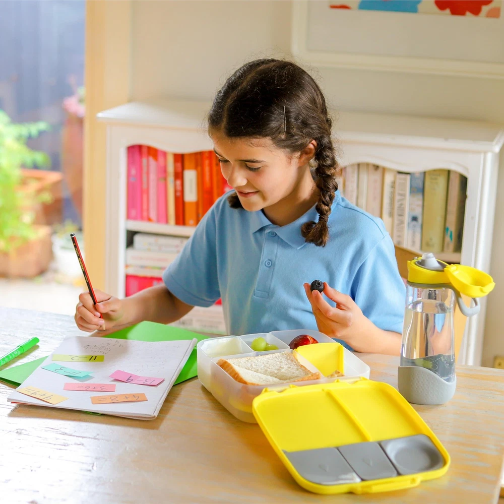 Lunch Box for Kids: Jumbo Bento Box w/ 4 Compartments (2 Leak proof), Removab...