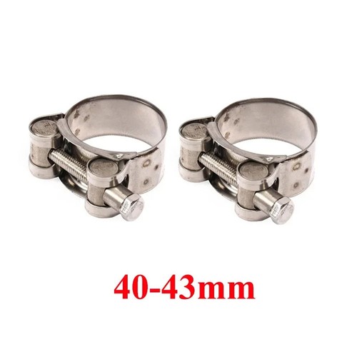 2X T-Bolt Stainless Steel Heavy Duty Motorcycle Exhaust Hose Pipe Muffler Clamp☪ - Picture 4 of 35