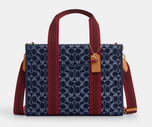 ☂️🍄Coach Smith Tote Bag In Signature Denim denim/Gold/Den Gold/Natural CY698 - Picture 1 of 8