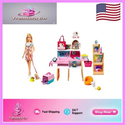 Delightful 11.5-in Doll & 4 Pets Boutique Playset - Color-Change Grooming Fun