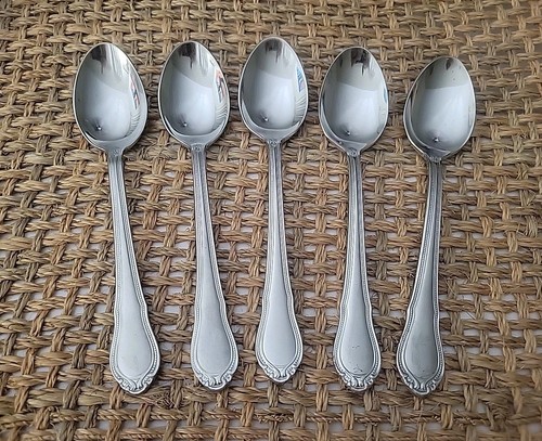 5 Hampton Silversmiths LAUREN Teaspoons Satin Stainless Flatware - Picture 1 of 9