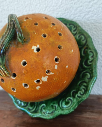 Antique old toothpick portuguese majolica Caldas Rainha H Elias a fruit - Picture 4 of 9