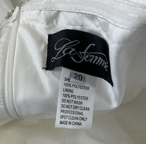La Femme Gown Dress Womens Size 20 White Strapless NWT - Picture 5 of 7