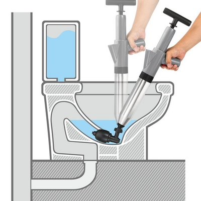 #ad Toilet Plunger Drain Clog Remover Tools High Pressure Air Drain Blaster Gray $32.27