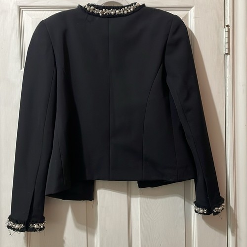 BALMAIN Embellished tulle trimmed wool and cotton blazer size 8 retails $5,095 - Picture 10 of 11