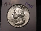 1947 WASHINGTON QUARTER AU BU BETTER DATE FREE SHIPPING