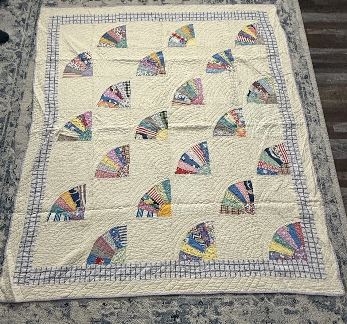 antique fan quilt products for sale | eBay