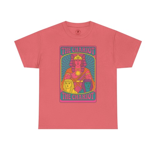 60s Psychedelic Tarot The Chariot Var3 Graphic Tee, Unisex Heavy Cotton T-Shirt - Picture 26 of 141