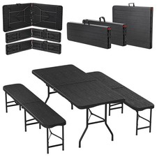 Biertischgarnitur Bierzeltgarnitur Klappbar 3-tlgs Gartentisch Festzeltgarnitur