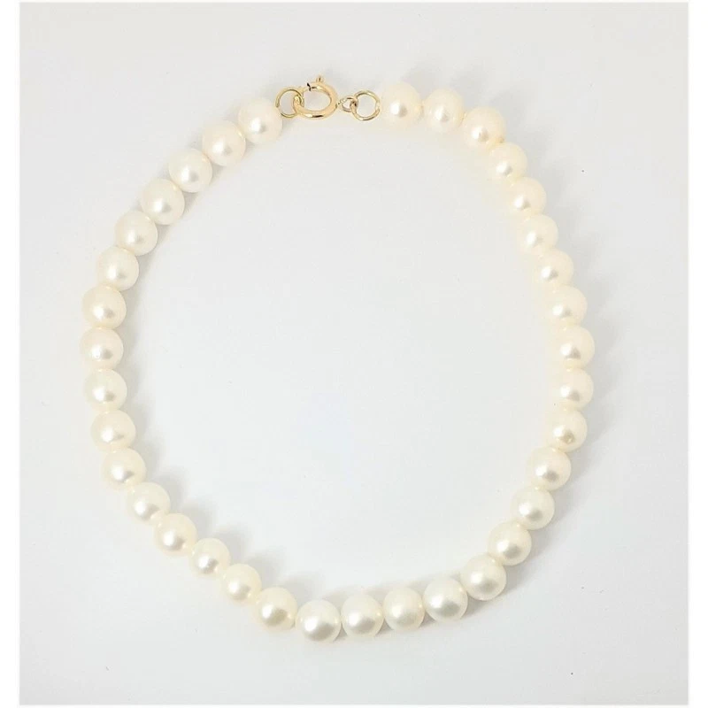 Bracciale Donna Con Perle Barocche D'Acqua Dolce - Catena In Argento 925 Placcato Oro 18k - 2