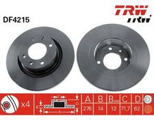 2 St. Bremsscheibe TRW DF4215 für Citroën C5 II C5 I Break