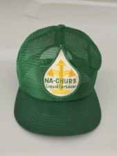    RARE Vintage 1970s-80s Farmer Snapback Hat NA-CHURS LIQUID FERTILIZER K-Brand