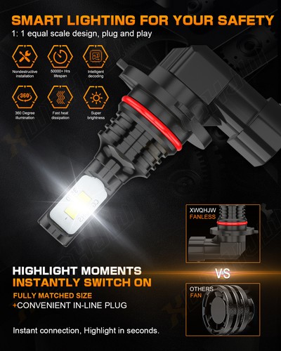 6x 6000K LED Headlight + Fog Light Bulbs For Chevy Suburban Tahoe 2007-2014 - Foto 9 di 13