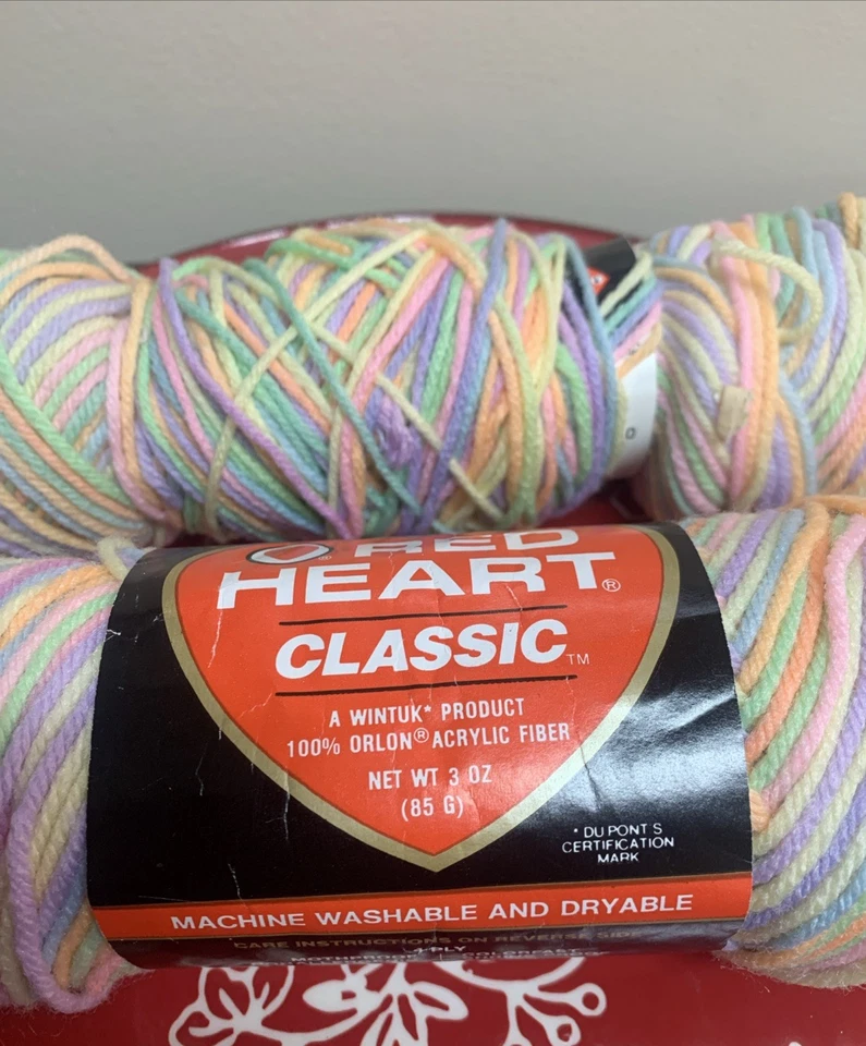 Lote de 2 cores pastel de frutas tropicais Red Heart Classic # 951 descontinuadas - Imagem 2 de 4